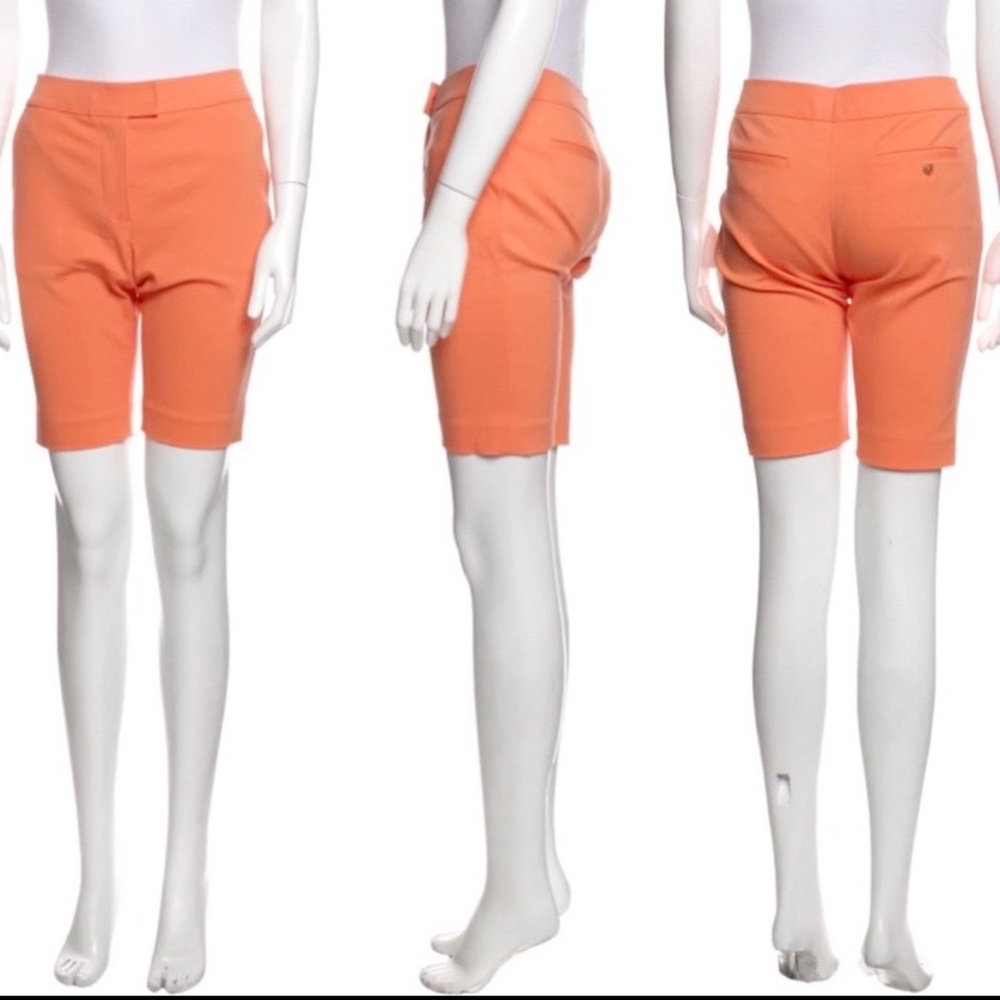 TORY BURCH Bermuda Shorts in Peach Orange Flat Front Size 0 - Picture 3 of 8